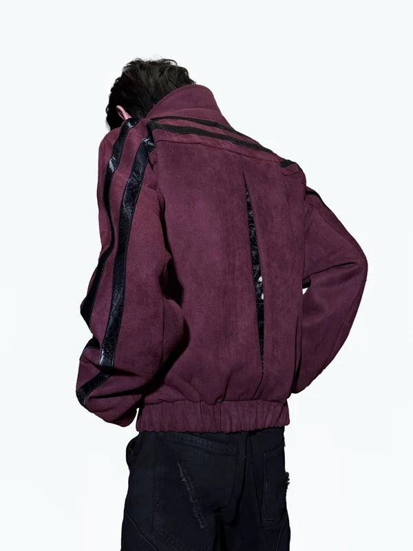 Suede Rivet Back Layered Short Jacket 3