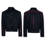 6136763340377,6136763340379,6136763340381,6136763340383, Suede Rivet Back Layered Short Jacket