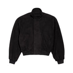 Suede Sheepskin Stand Collar Bomber Jacket 1