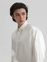 Tassel Collar Loose Satin Long-Sleeve Shirt 5