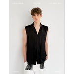 Tassel Trim Satin Sleeveless Vest 1