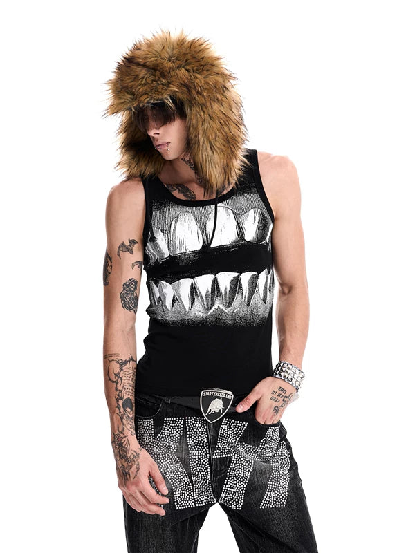Teeth Print Slim Fit Sleeveless Top 2