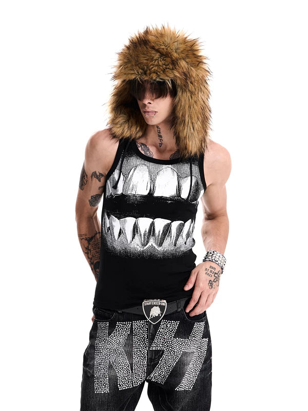 Teeth Print Slim Fit Sleeveless Top 3