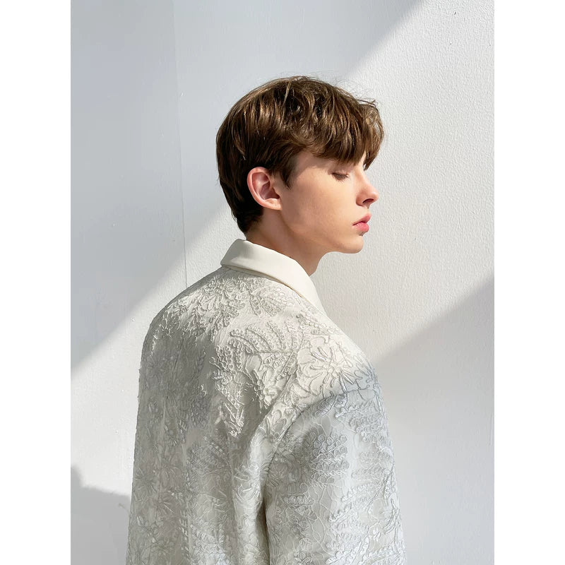 Textured 3D Embroidered Suit Jacket 5