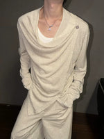 Textured Asymmetric Button Long-Sleeve Shirt 1