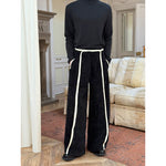 Textured Chenille Wide-Leg Stripe Pants 5