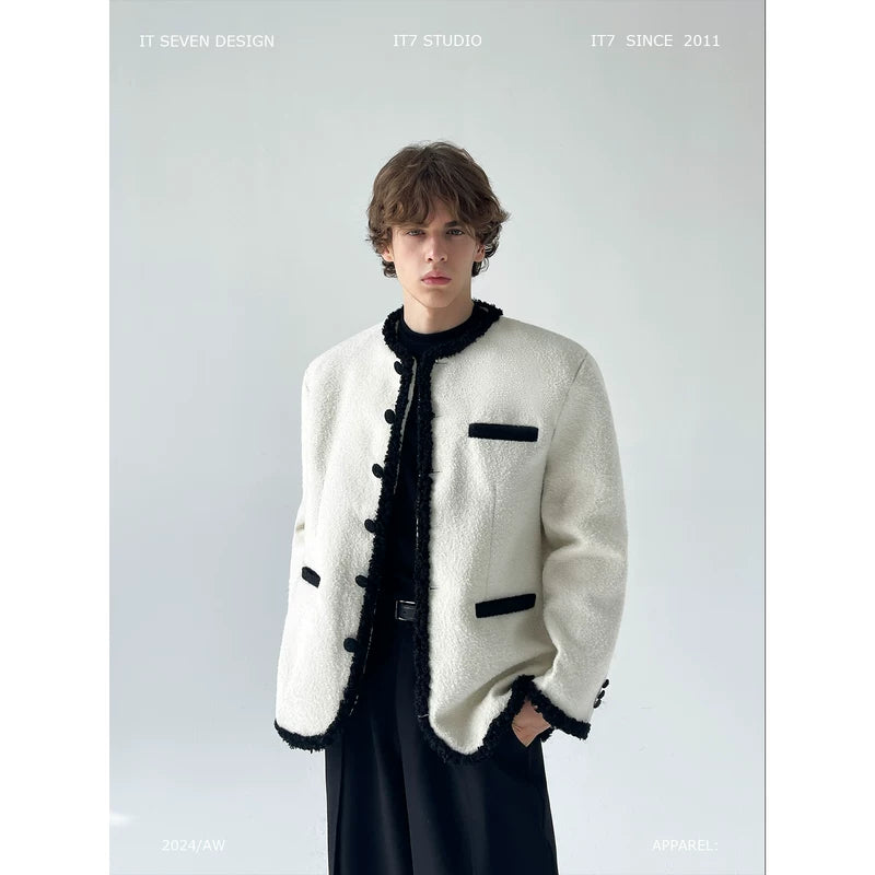 Textured Contrast Trim Button Front Cardigan 1