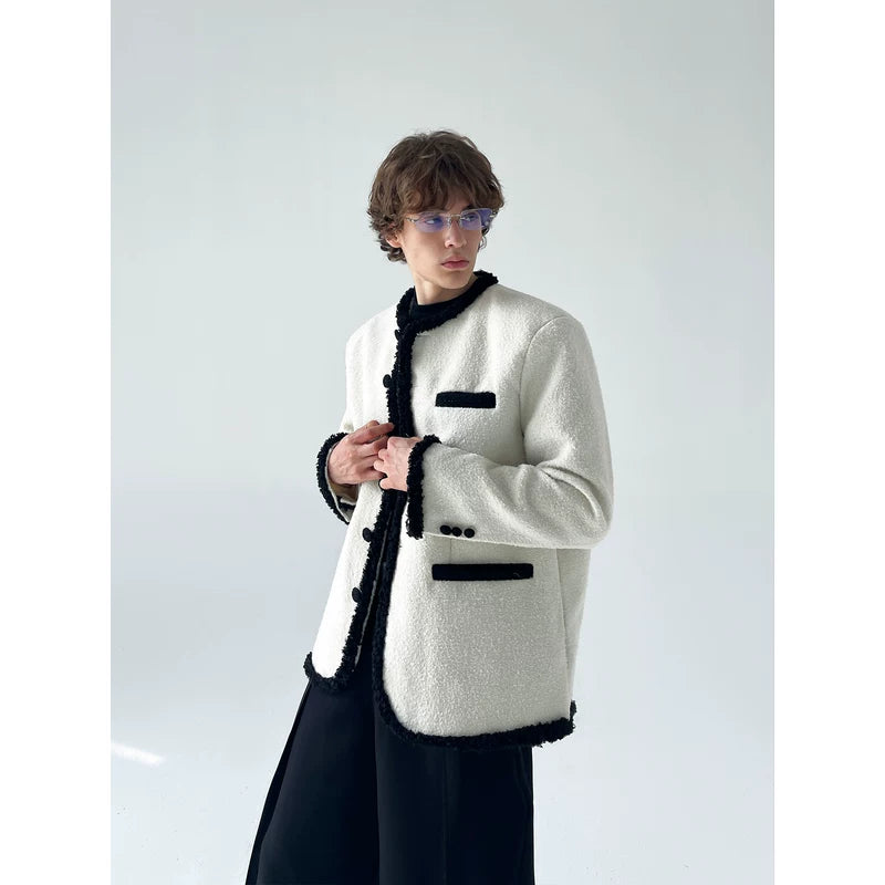 Textured Contrast Trim Button Front Cardigan 4
