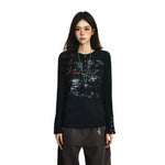 6037440208378,6037440208379,6037440208380, Textured Graphic Henley Long Sleeve T-Shirt