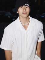 Textured Hollow-Out Short Sleeve Shirt 5