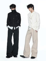 Textured Jacquard Flared Pants 4