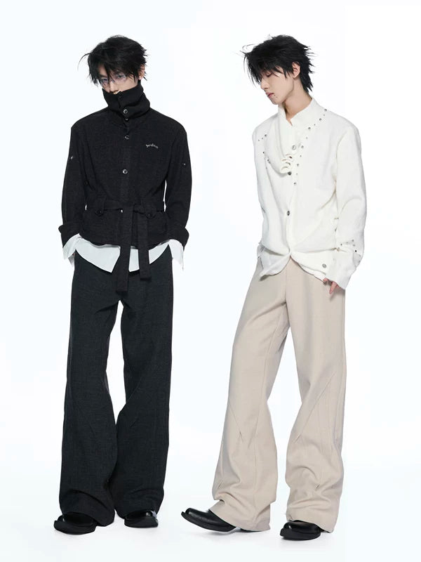 Textured Jacquard Flared Pants 4