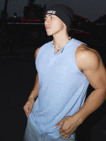 Textured Knit Henley Sleeveless Vest 5