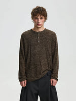 ,5976278701028,5976278701029,5976278701030,5976278701031, Textured Linen Blend Henley Knit Sweater