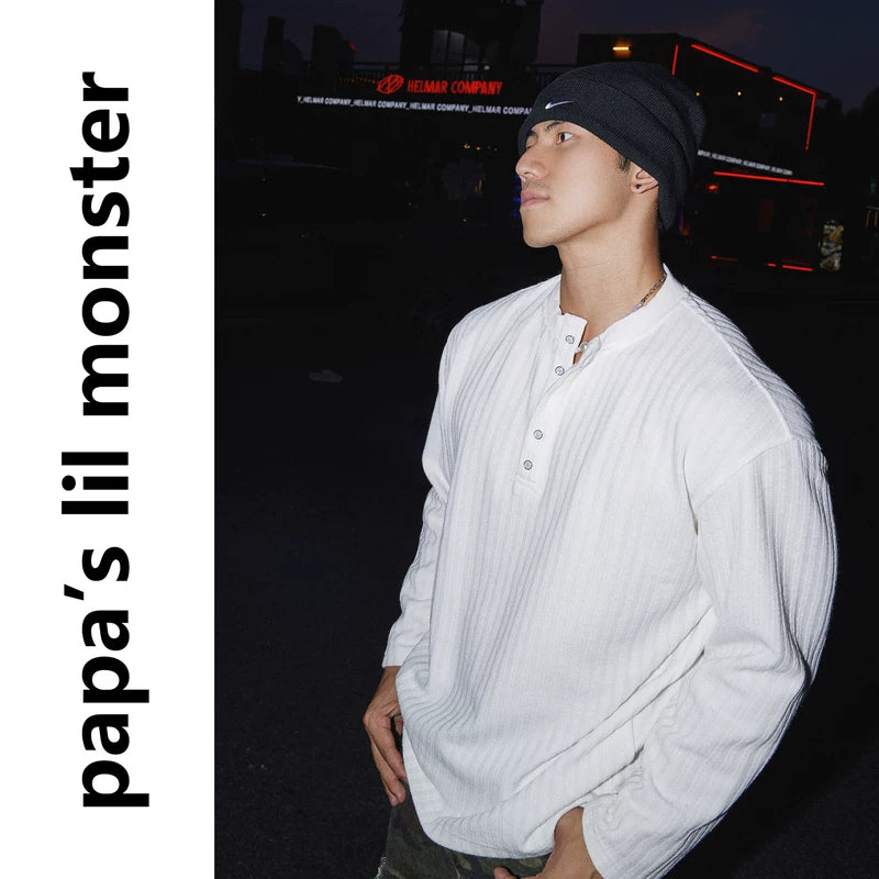 5930246736115,5930246736116,5930246736117,5930246736118, Textured Long Sleeve Henley Shirt