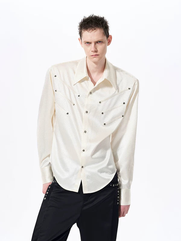 Textured Long Sleeve Shirt with Pads 2