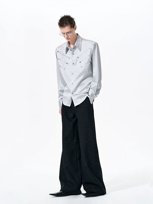 Textured Long Sleeve Shirt with Pads 4