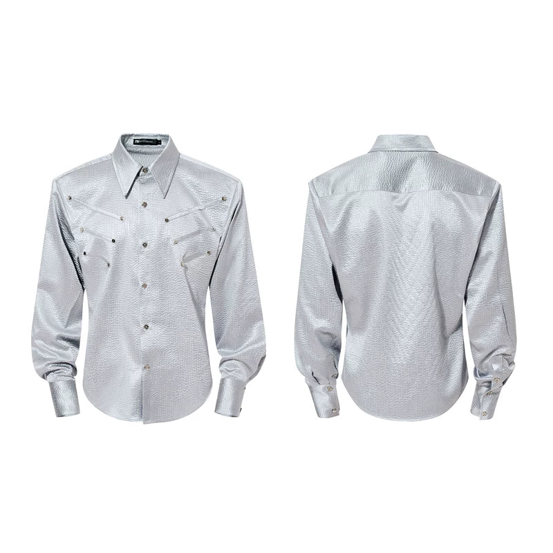 6191578554378,6191578554379,6191578554380,6191578554381, Textured Long Sleeve Shirt with Pads