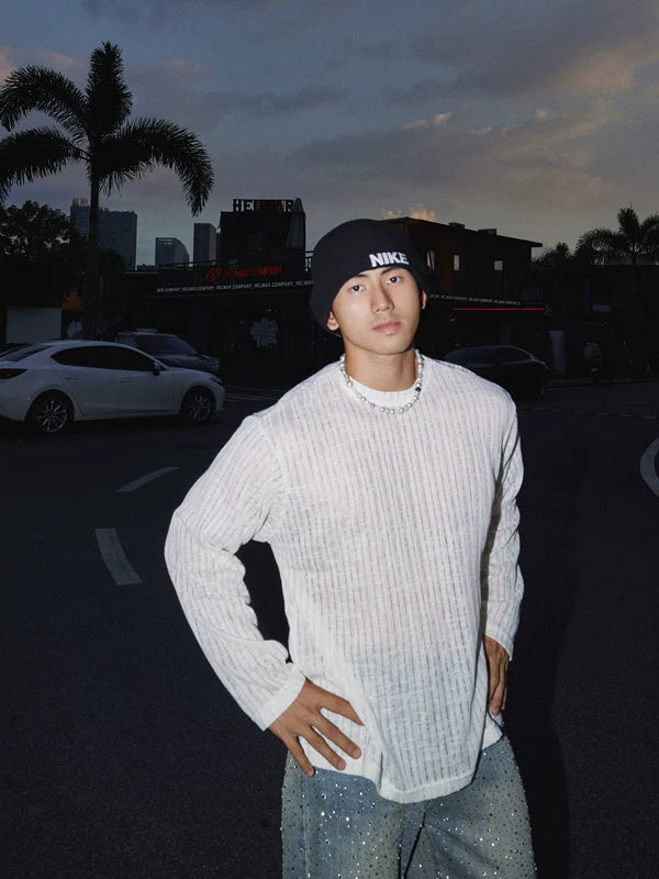 Textured Long-Sleeve T-Shirt 1