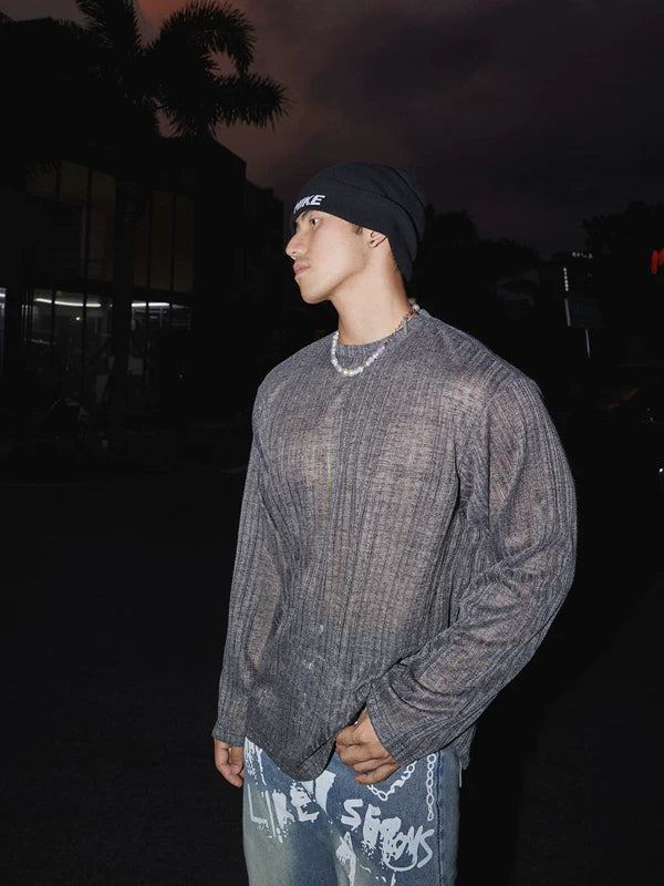Textured Long-Sleeve T-Shirt 4