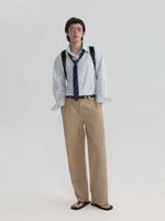 Textured Loose Straight Leg Pants 2