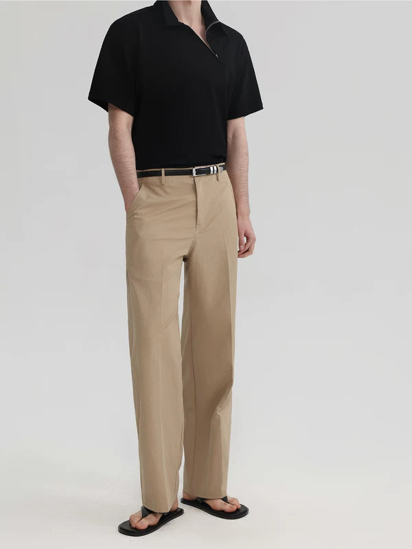 Textured Loose Straight Leg Pants 3
