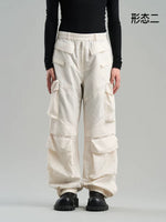 Textured Oversized Cargo Pants with Pockets 2