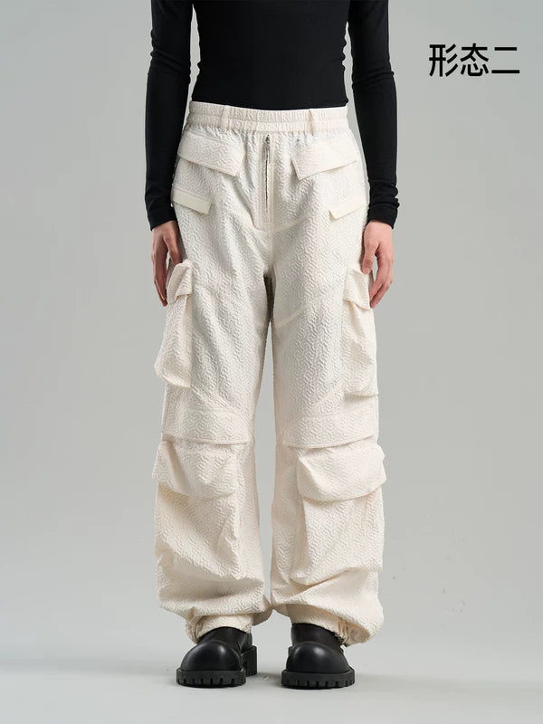 Textured Oversized Cargo Pants with Pockets 2
