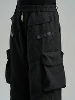 Textured Oversized Cargo Pants with Pockets 4
