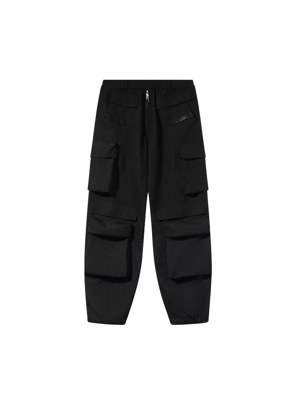 Textured Oversized Cargo Pants with Pockets 5