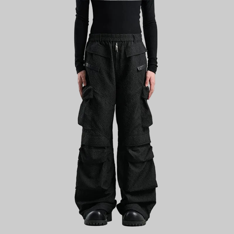 5003463096250,5003463096251,5003463096252,5003463096253, Textured Oversized Cargo Pants with Pockets