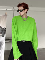 Textured Oversized Long Sleeve T-Shirt 1