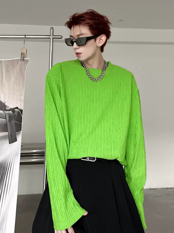 Textured Oversized Long Sleeve T-Shirt 1