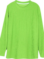Textured Oversized Long Sleeve T-Shirt 5