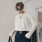 4911126593795,4911126593786,4911126593792,4911126593789, Textured Oversized Long Sleeve T-Shirt