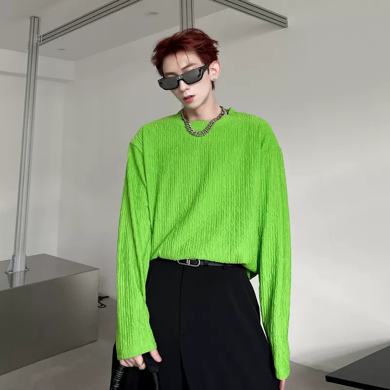 4911126593796,4911126593787,4911126593793,4911126593790, Textured Oversized Long Sleeve T-Shirt