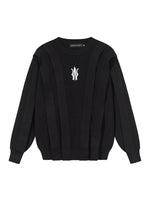 Textured Pattern Crew Neck Knit Sweater 5