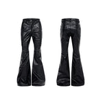 5974903568731,5974903568732,5974903568733,5974903568734, Textured PU Leather Flared Pants
