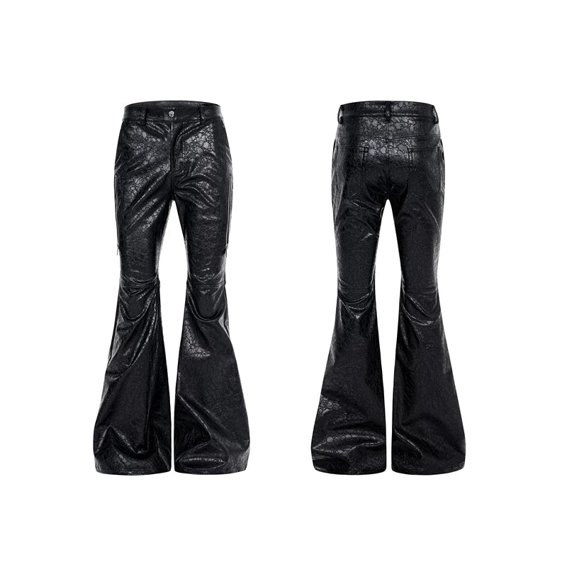 5974903568731,5974903568732,5974903568733,5974903568734, Textured PU Leather Flared Pants