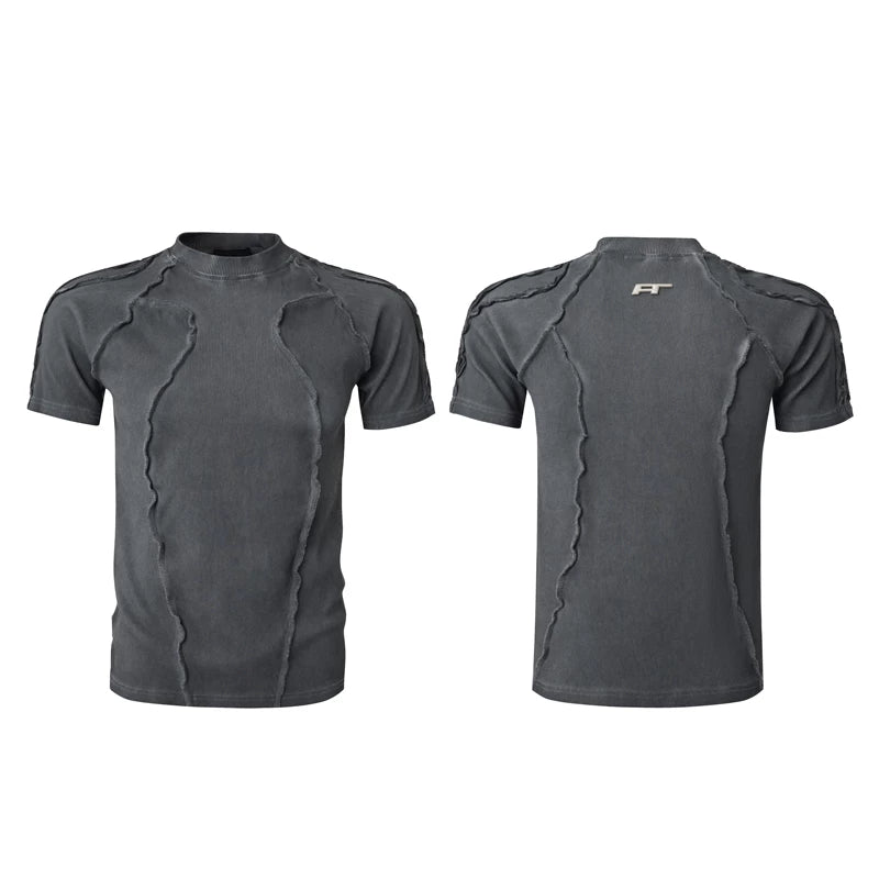 6260215518045,6260215518046, Textured Short-Sleeve T-Shirt