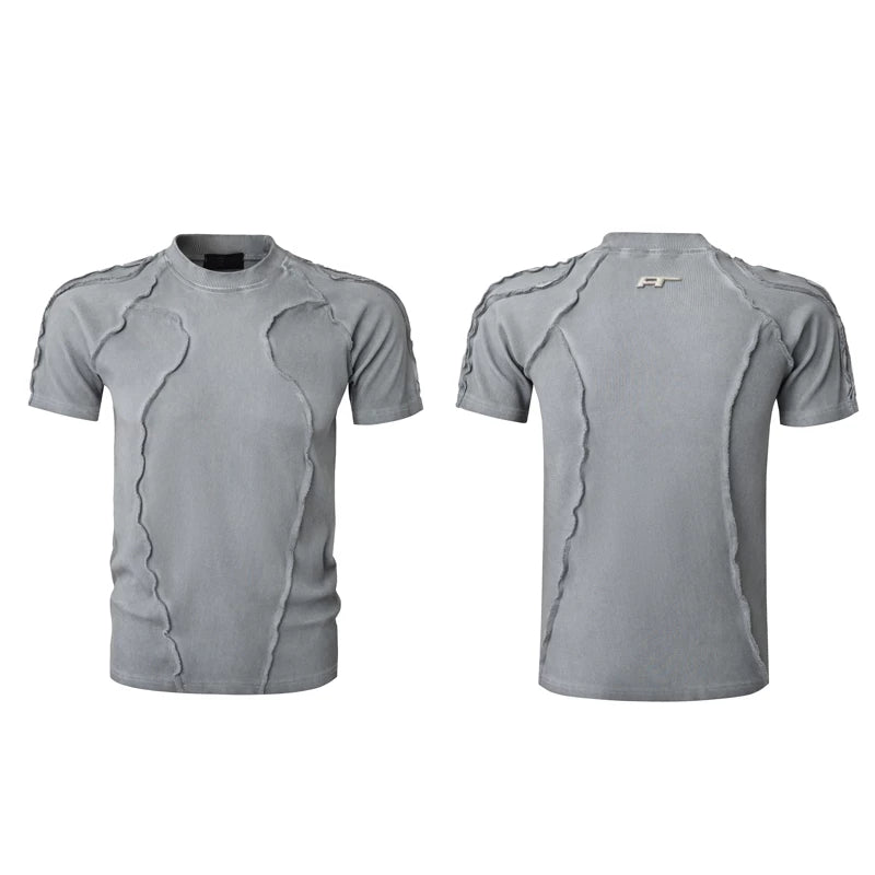 6260215518047,6260215518048, Textured Short-Sleeve T-Shirt