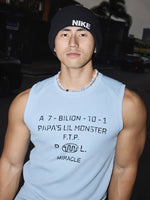 Textured Slogan Graphic Sleeveless Vest 5