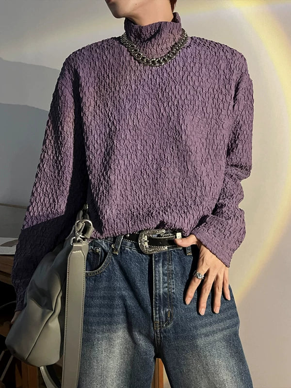 Textured Turtleneck Long Sleeve Base Layer 1