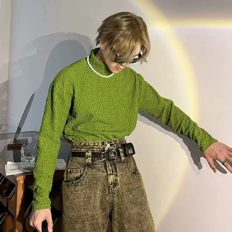 4908325185505,4908325185490,4908325185500,4908325185495, Textured Turtleneck Long Sleeve Base Layer