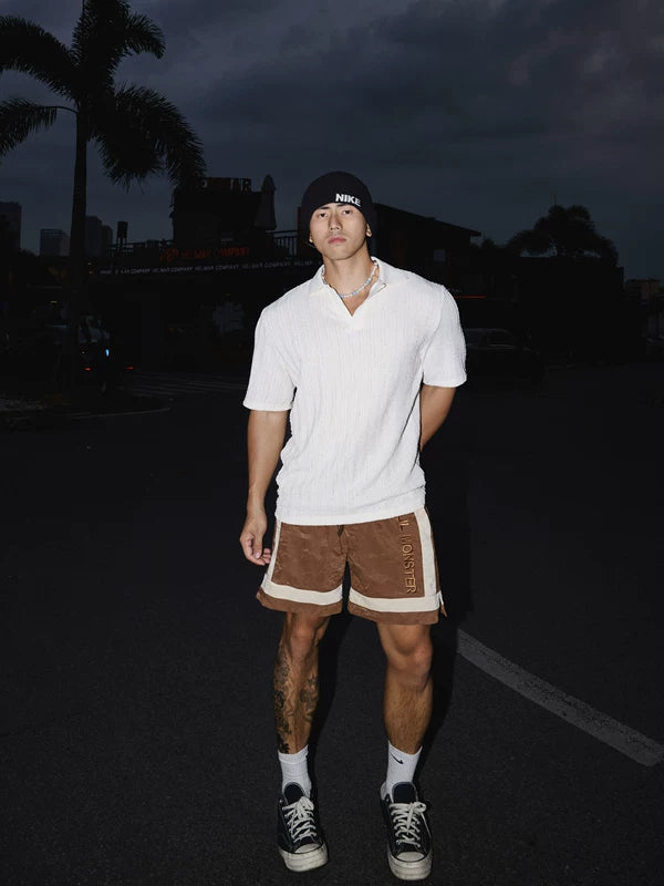 Textured Vertical Stripe Short-Sleeve Polo Shirt 2