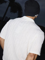 Textured Vertical Stripe Short-Sleeve Polo Shirt 4