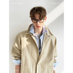 Thin Mid-Length Trench Coat with Wire Collar 1