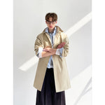 Thin Mid-Length Trench Coat with Wire Collar 5