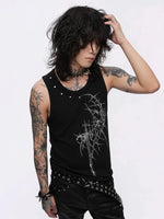 ,6089493961278,6089493961279,6089493961280, Thorn Cross Studded Graphic Tank Vest