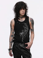 Thorn Cross Studded Graphic Tank Vest 3